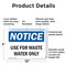 Signmission Use For Waste Water Only, 10 in W x Rectangle, Plastic OS-2PACK-NS-P-710-L-18796 - alternate 7